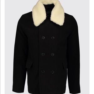 New, BooHoo. Blend pea coat, black. Medium